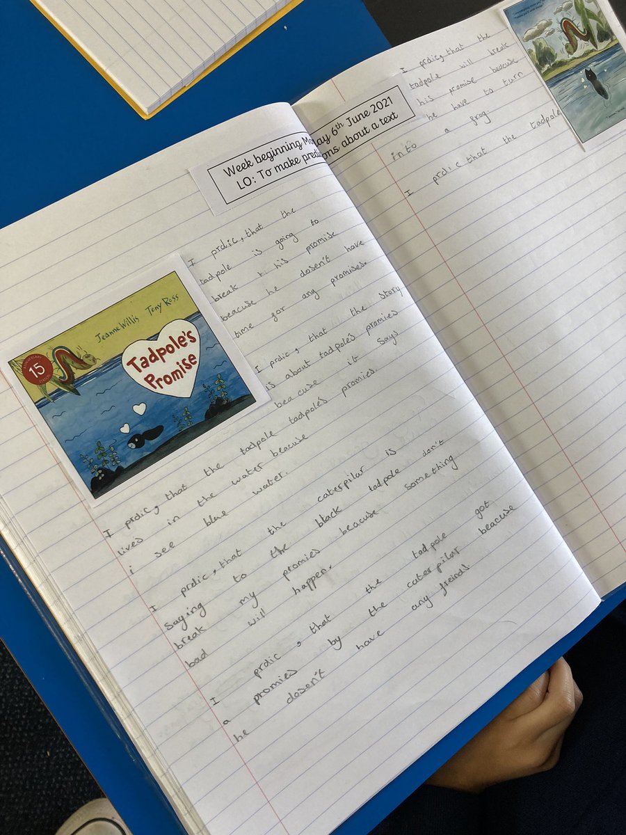 MissCogan_AMPA's tweet photo. We have been making predictions today about our new novel Tadpole’s Promise by Jeanne Willis #year2reading #novelbased #readingcomprehension @AbbeyMead_TMET https://t.co/aY2tmgELD7