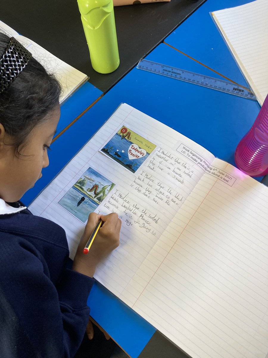 MissCogan_AMPA's tweet photo. We have been making predictions today about our new novel Tadpole’s Promise by Jeanne Willis #year2reading #novelbased #readingcomprehension @AbbeyMead_TMET https://t.co/aY2tmgELD7