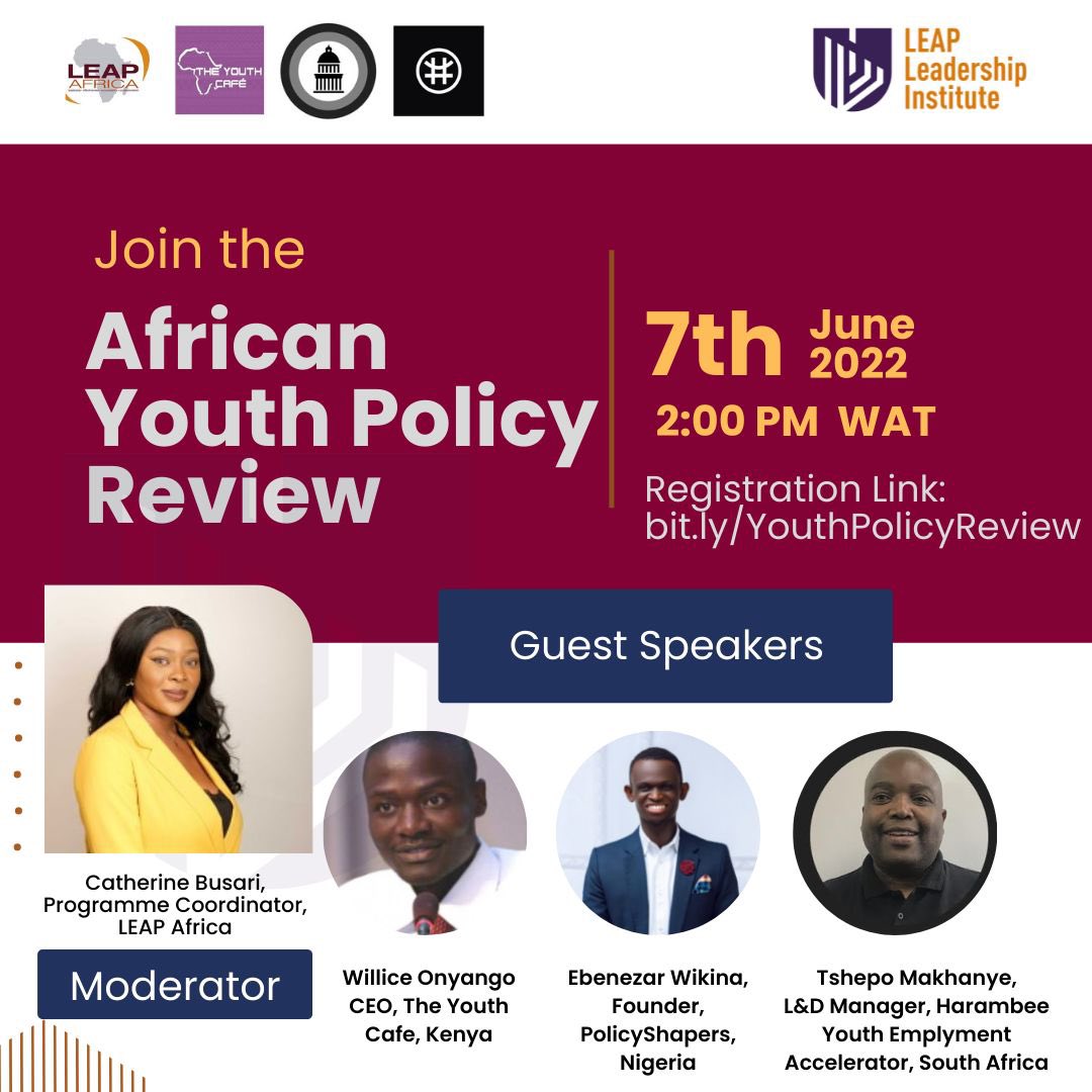 Currently ongoing👇🏾. African Youth Policy Review across the continent. Join us now