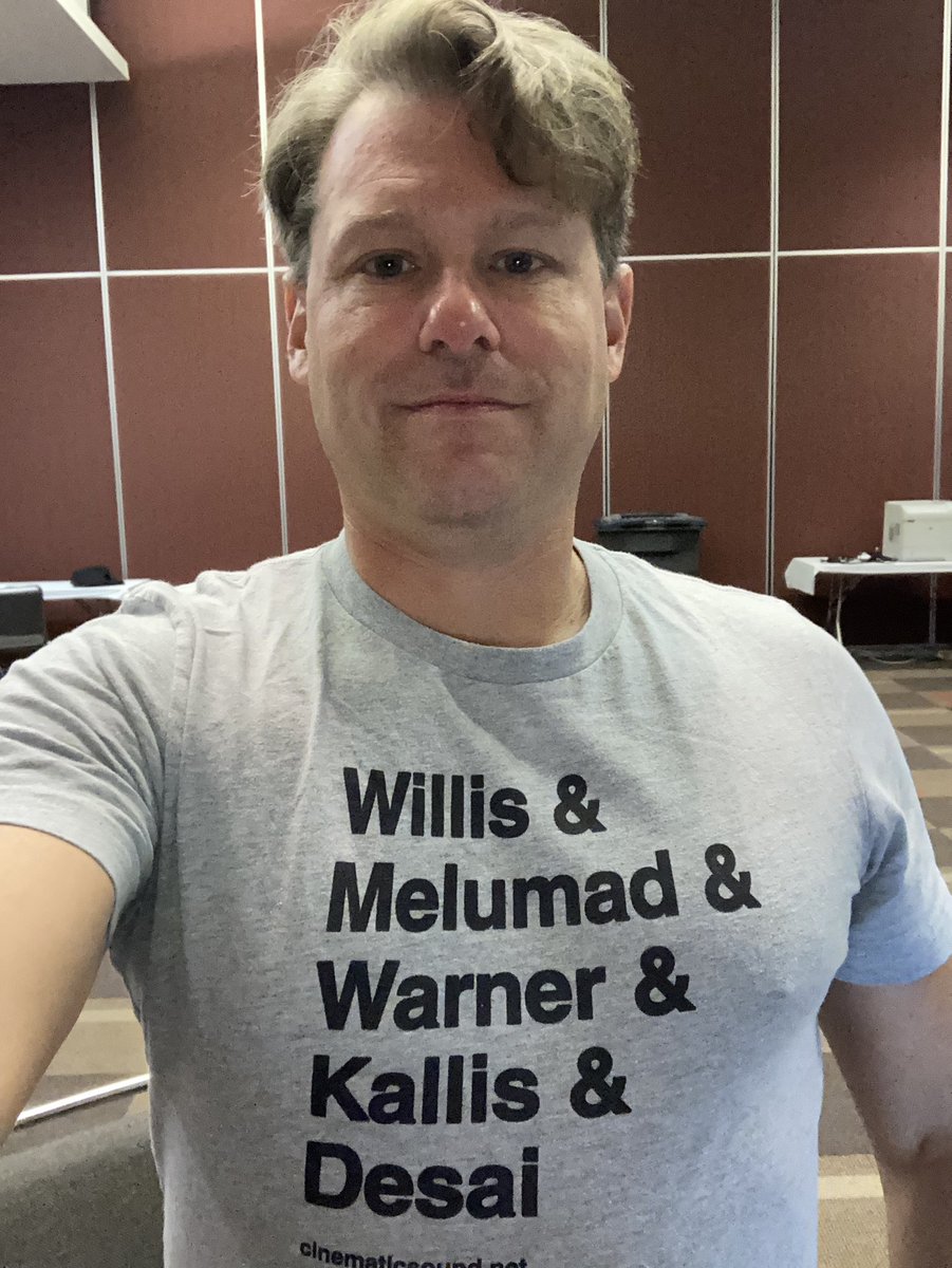I brought some of my favorite composers to work today. <a href="/mrchriswillis/">Christopher Willis</a> <a href="/nainitadesai/">Nainita Desai</a> <a href="/namicomposer/">Nami Melumad 🎗️</a> <a href="/GeorgeKallis/">George Kallis</a> 
Thanks to <a href="/cinsoundradio/">Cinematic Sound Radio Podcast</a> for the design.