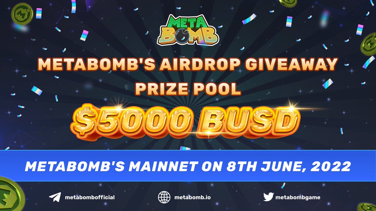 To celebrate the upcoming Mainnet launch, we are running the airdrop campaign with heavy rewards for the whole community.

JOIN AIRDROP NOW: bit.ly/38U42Ya

Reward pool: $5000 worth of $BUSD

Time: June 7th – 20th, 2022