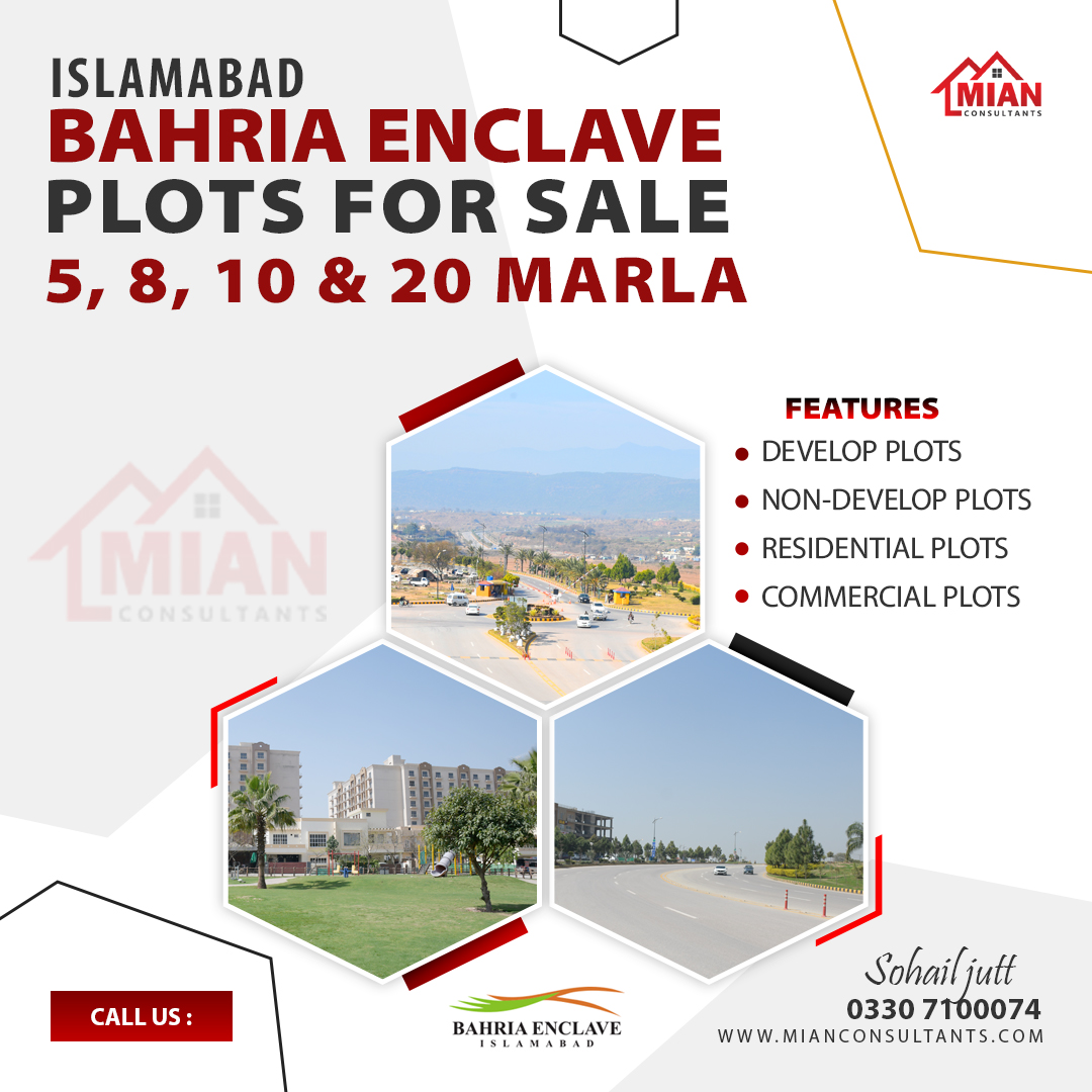 ConsultantsMian's tweet photo. 5, 8, 10 &amp; 20 Marla Plots for sale in Bahria Enclave Islamabad | Mian Consultants
For Booking or Details please contact: 0330 7100074 Sohail Jutt
https://t.co/hmEP4Yu3MR https://t.co/vtUKSjt9fb