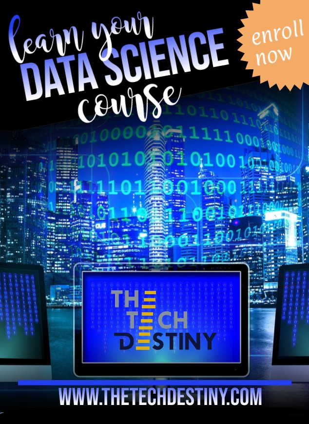 TechDestiny2's tweet photo. Learn Your Data Science Course
#thetechdestiny #datascience #deeplearning #course #enroll #onlinecourse #eLearning https://t.co/g78ImU4xry
