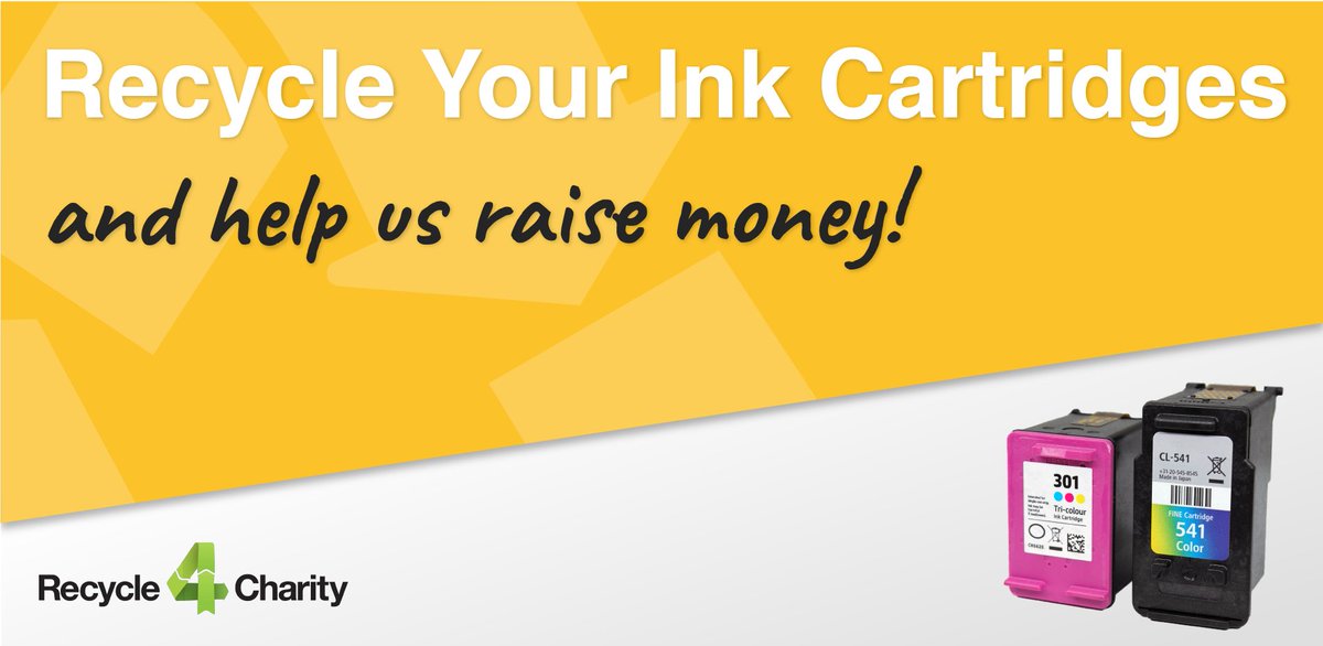 Recycle your ink cartridges and help us raise funds - we will receive a donation of up to £2 per cartridge! 🧡

 recycle4charity.co.uk/Register/185890 #recycle4charity