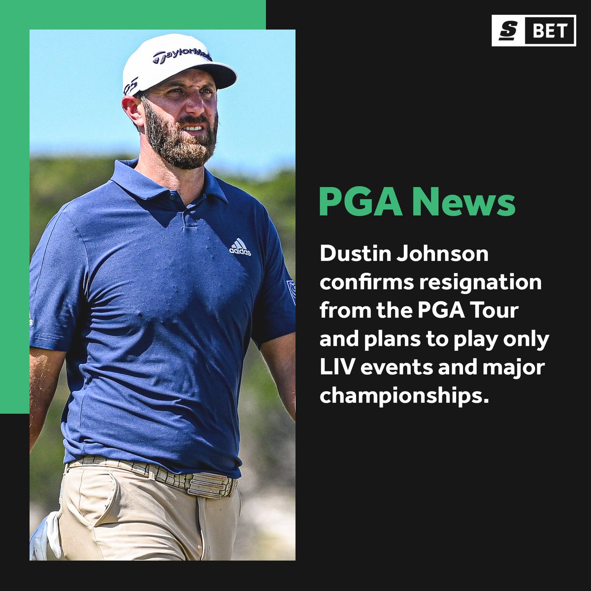 theScoreBet's tweet photo. Dustin Johnson officially resigns from the PGA Tour. 😳 https://t.co/UrquhfCoSz