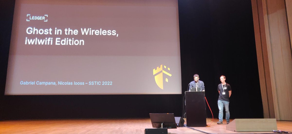 Last week, we presented our research on Intel Wi-Fi chips at <a href="/sstic/">SSTIC</a>. Our talk and our slides are now available: sstic.org/2022/presentat…. It features a demo of a DMA attack from the Wi-Fi chip!  We also published our tools to interact with some Intel chips: github.com/Ledger-Donjon/…