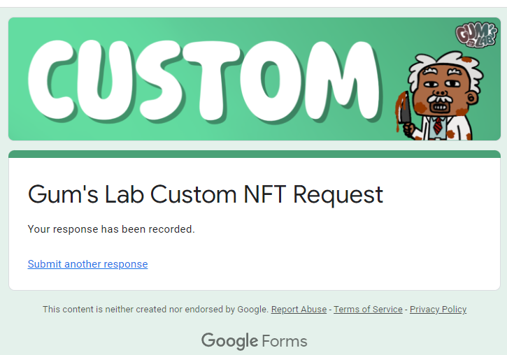 done submitting my custom request for <a href="/GumpunksLabs/">GUM's LABORATORY NFT</a>. semoga customnya indah mata memandang. Ahahahahah.