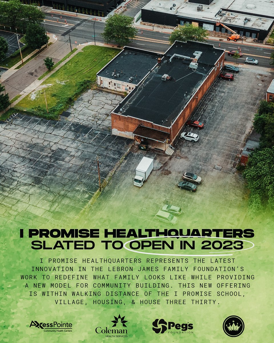 I Promise HealthQuarters will offer:
 
❤️ Medical
🦷 Dental
👁 Optometry
🧠 Mental Health
💊 Pharmaceutical
🧪 Lab services
 
Available to our students, families, & the entire community AND within walking distance from the @IPROMISESchool, Village, Housing, & House Three Thirty!