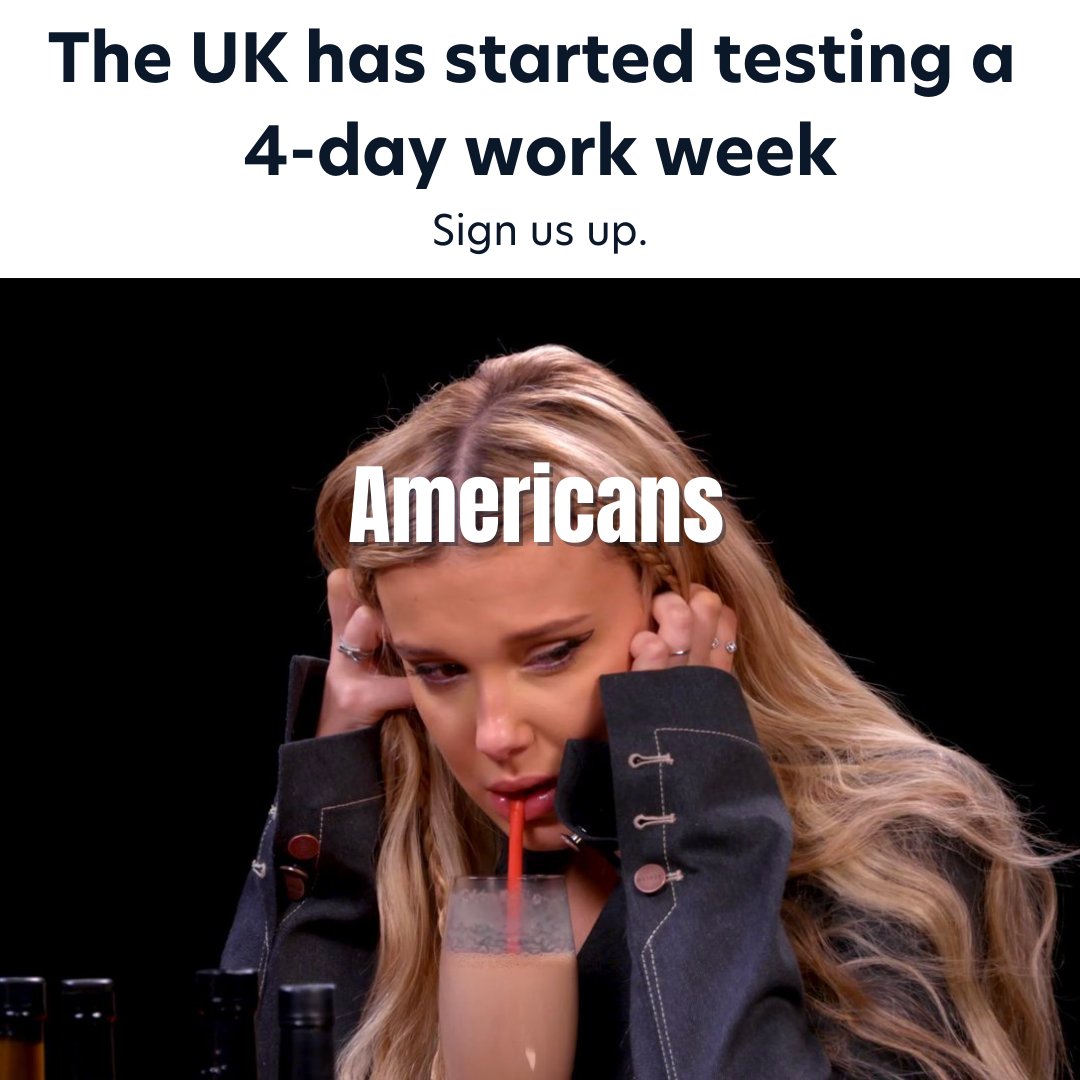 mashable's tweet photo. The prospect of a four-day working week sounds like the stuff of fantasy, but a pilot of a four-day working week has launched in the UK for six months with no loss of pay for thousands of participating employees. 

Link: https://t.co/gs6wB5Gq4Y https://t.co/V4b8VVGSBd