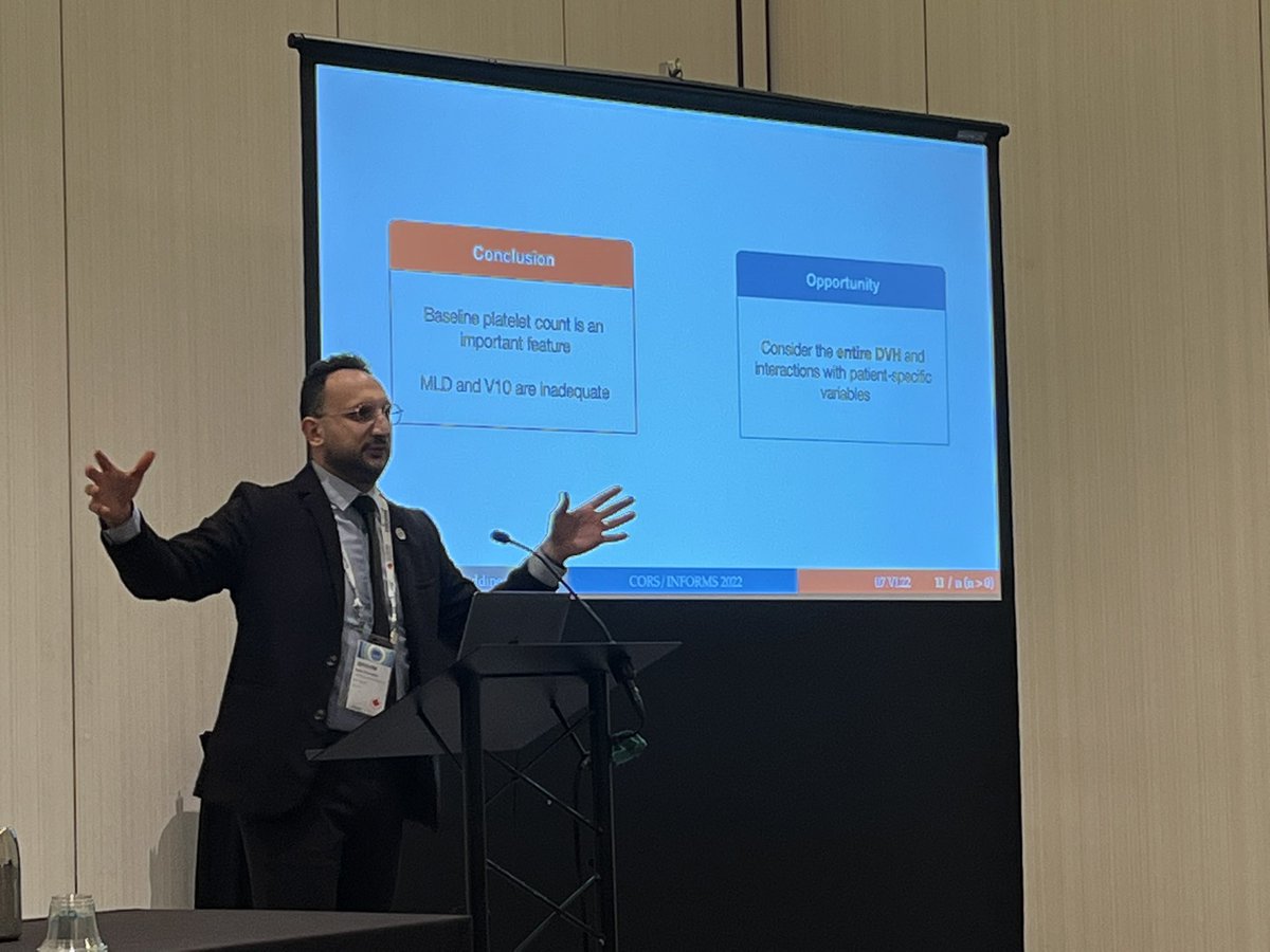 Amazing talk by @CancerOptim at #CORS2022 #INFORMS2022VANCOUVER