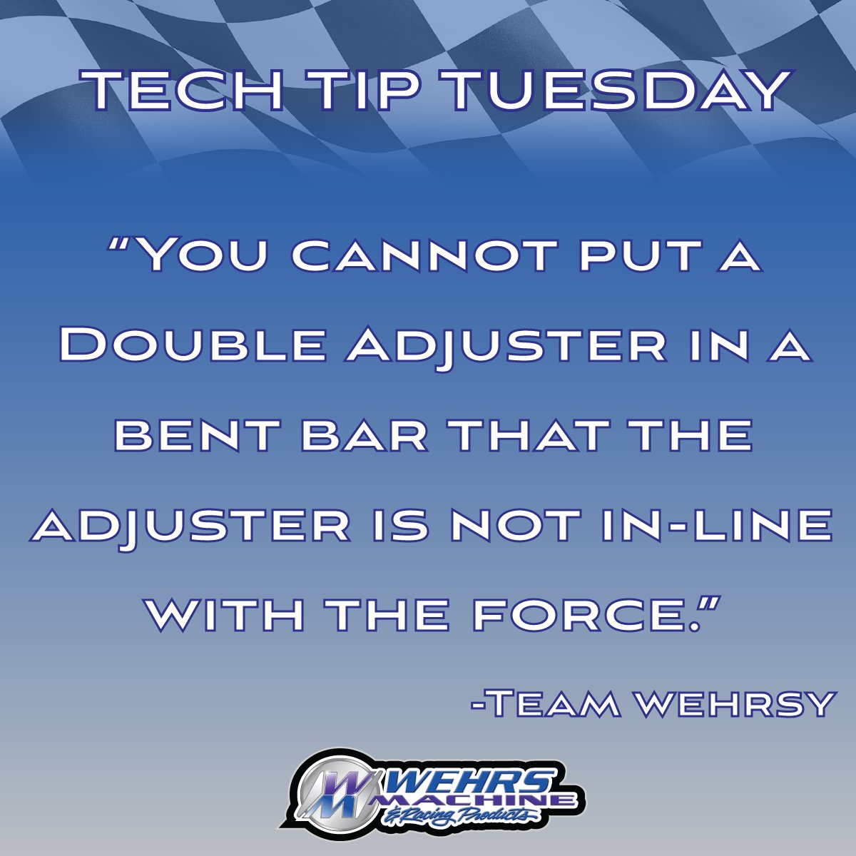 WehrsMachine's tweet photo. Keep yourself in line with this tech tip. 👍
#wehrsmachine #techtips #BilletTrickery #BuiltToWin #racing https://t.co/a4lOf5a2XC