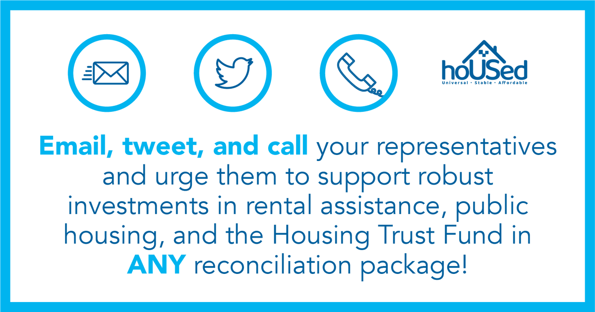Georgia! Email, tweet, and call your representatives
and urge them to support robust
investments in rental assistance, public housing, and the Housing Trust Fund in ANY #reconciliation package! #BuildBackBetter #HousingInvestmentsNow #HoUSed