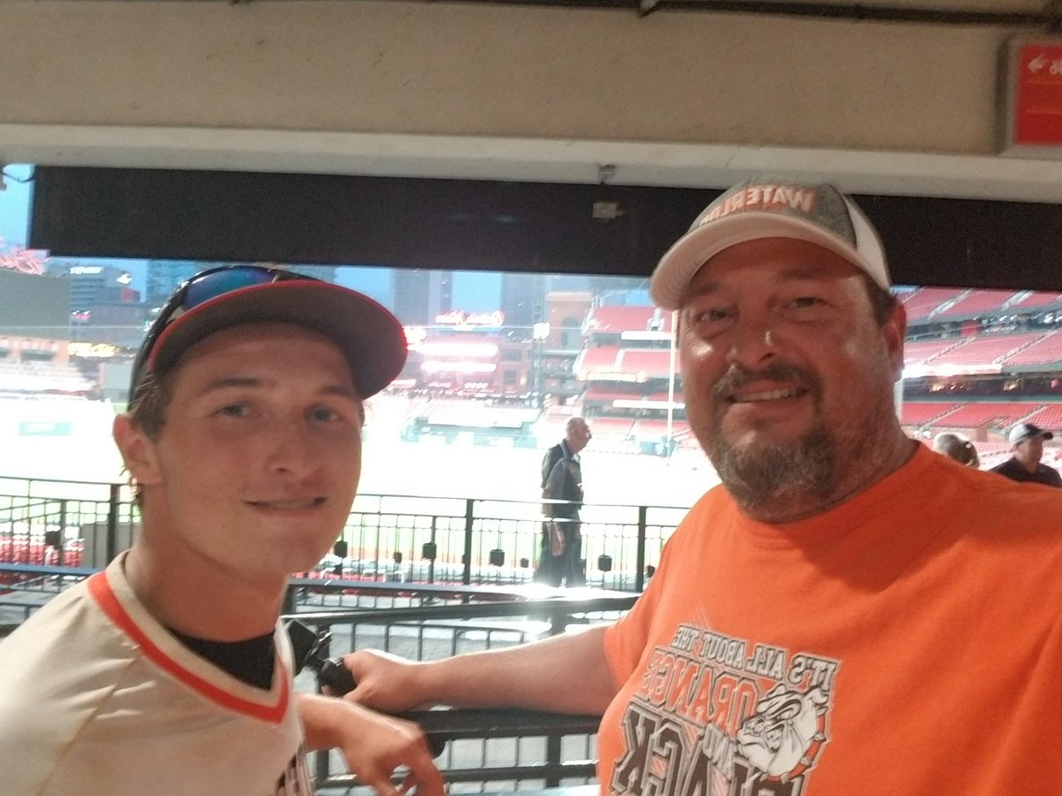 CrossenKeith's tweet image. Congratulations to this guy ,2 for 2 with a  bomb triple at Busch Stadium.  Keep doing what you do and you will be noticed .