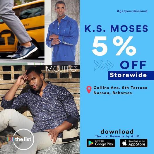 TheListRewards's tweet photo. Get 5% at K.S. Moses with The List Reward App. 
#getyourdiscount https://t.co/34ZtWtbCI8
