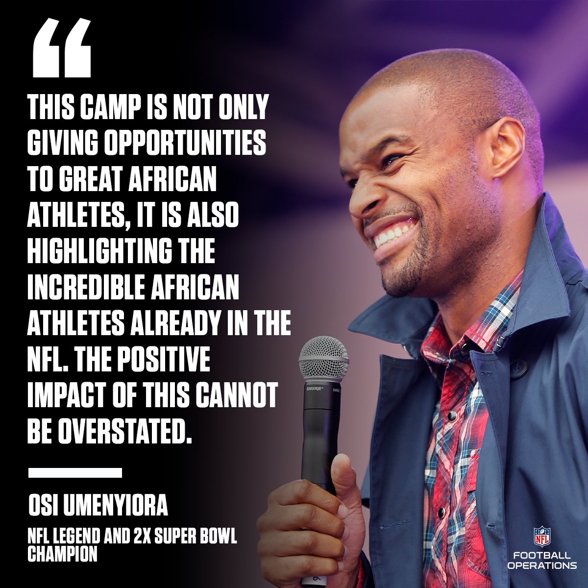 The @NFL will host its first @NFLAfrica camp to discover new talent 🙌 The camp will take place in Ghana on June 21 and 22, where 40 prospects will showcase their skills to current players and @NFLLegends: ops.nfl.com/3mk8nXX