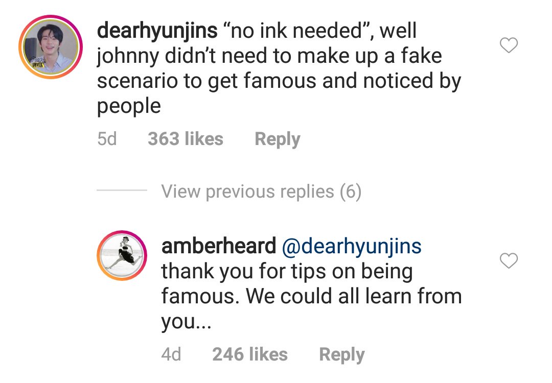 Mione48's tweet photo. Amber Heard´s replies on Instagram in 2018 that aged well, after Johnny Depp won in court.
#JusticeServedForJohnnyDepp #JohnnyDeppWon #AmberHeardIsALiar https://t.co/8imTCH5oU0
