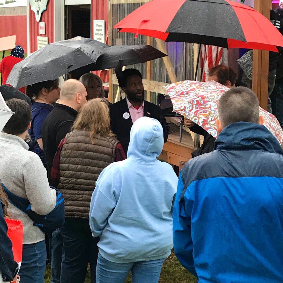 Max4Gov's tweet photo. @TeamWin4IL @MmaxSolomon @LatashaHFields @GOPChairwoman @GOPLeader @newsmax @ABC7Chicago @foxillinois @kilmeade @foxandfriends @FoxNews @FOXTV @ILGOP @Devio @nbcchicago @cbschicago @LawrenceBJones3 @politico_il @GOP @AngelH29962447 Candidate Forum Richardson Farm 6/4/22 Spring Grove IL 
#Voters listening in the rain ☔️ to @MmaxSolomon #letsfixillinois 
https://t.co/qYYFzvM65O @LatashaHFields https://t.co/jK4fKeGm60