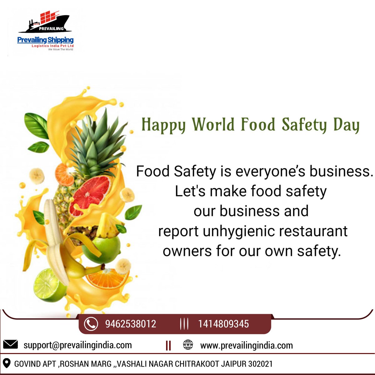 Food safety is everyone's business.lets make food safety our business and report unhygienic restaurant owners for our own safety.

#happyworldfoodsafetyday