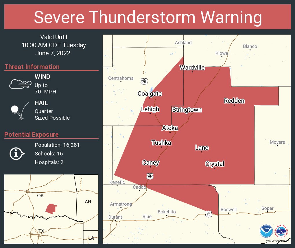NWS Severe Tstorm on Twitter "Severe Thunderstorm Warning including