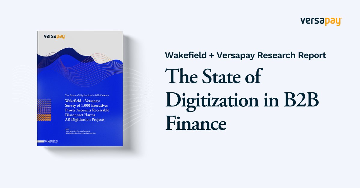 Versapay's tweet photo. 96% of c-level executives report that their AR department has work to do to be more customer-focused.

Learn how failing to prioritize #customerexperience in the invoice-to-cash process leaves money on the table in our new report with @WakefieldStats: https://t.co/GCyaK2CABP https://t.co/3F9yCaYTZW