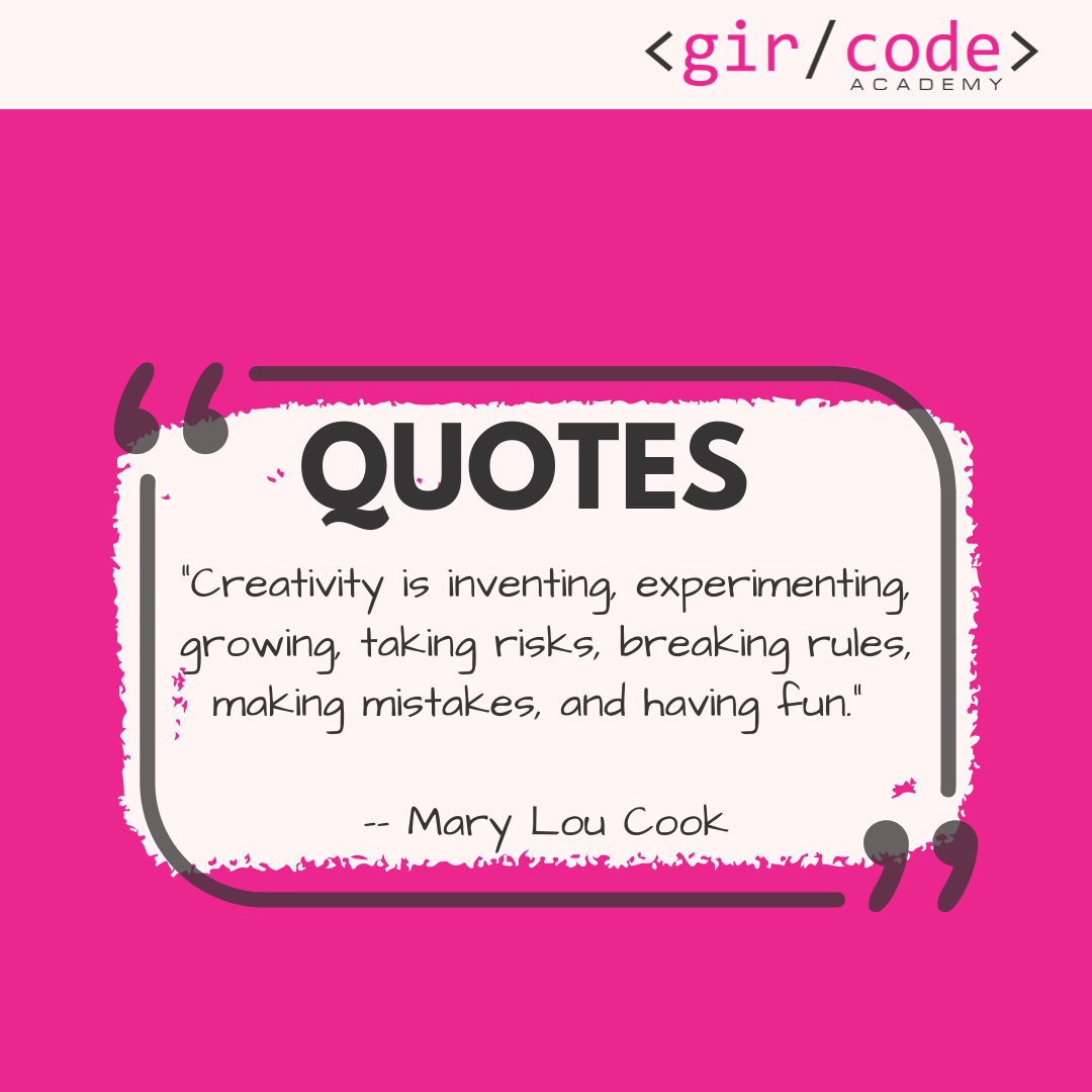 GirlCodeAcademy's tweet photo. What is everyone seeing and saying, but you think differently about?
Your answer is a field to explore... #ThinkingTuesday
#thinkaboutit #creativity #girlpower #gircode #Girlcodeacademy #growth #iamremarkable #keepwinning #love #bold https://t.co/Pe9ABarvs8