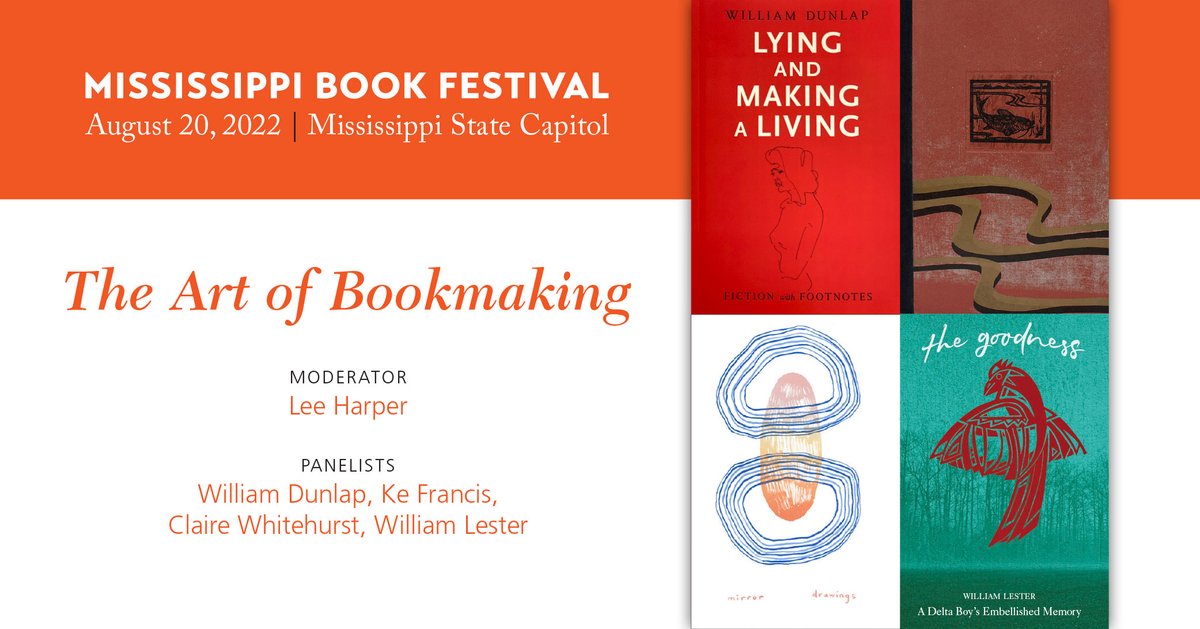 msbookfest's tweet image. Join us on August 20th for a creative conversation with four visual artists as they discuss their perspectives on the artistry of bookmaking! #msbookfest #literarylawnparty