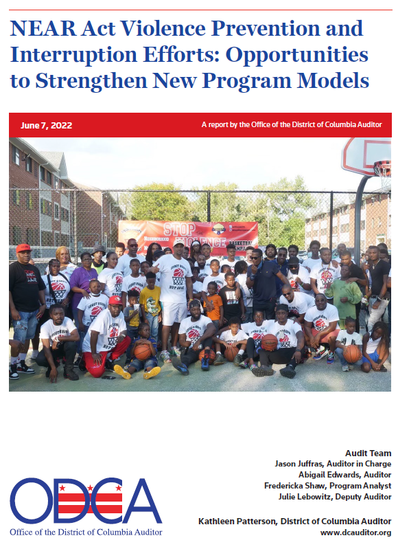 ODCA_DC's tweet photo. NEW report on DC's NEAR Act: Core public health provisions—to build government capacity &amp; create promising practices to reduce violence—have been implemented as intended in the landmark legislation but need monitoring &amp; continuous improvement. https://t.co/MWKab1Bfky https://t.co/8UFTiIBq0u