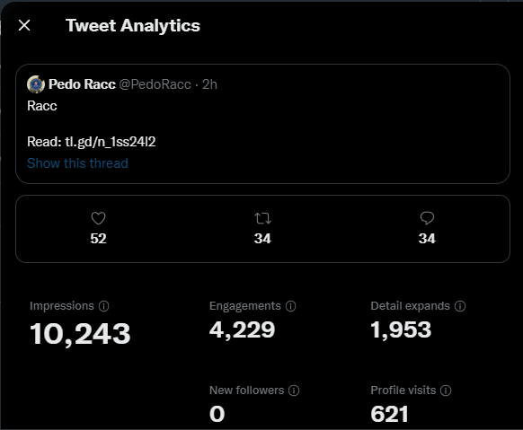 PedoRacc's tweet photo. Thanks guys 🥳 https://t.co/x24NlMoBRZ