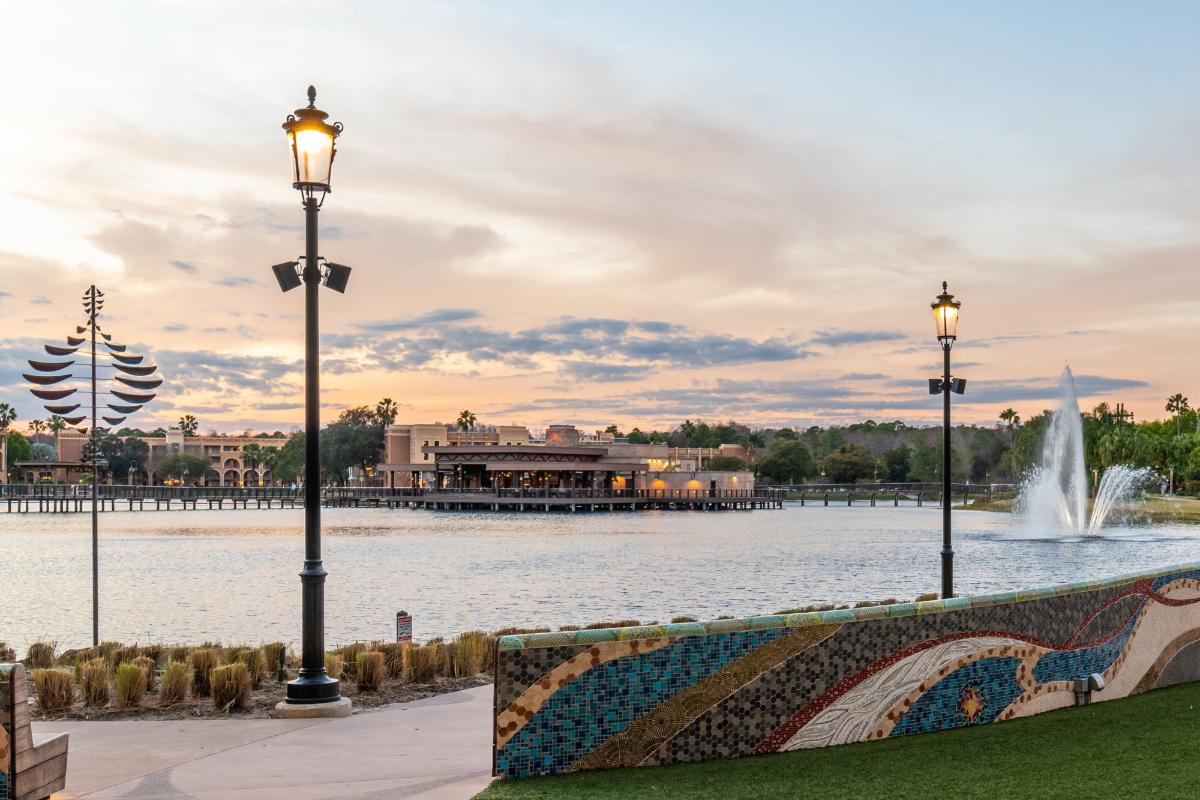 SternbergLight's tweet photo. Gran Desitino Tower in Lake Buena Vista, Florida. The hotel presents a unique blend of Spanish, Mexican and Southwest American cultures, accented by our Venice V410-XRLED on Plainfield 5700 poles, as well wall-mounted configurations. To see photo gallery: https://t.co/yHppOm9gTj https://t.co/BJHfu71czW