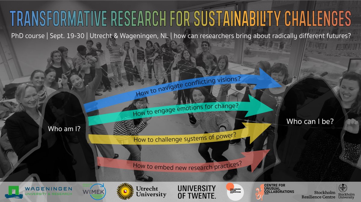 Josie Chambers (@jo_chamb) on Twitter photo Calling all PhD'ers!!! 📢
Registration is now open for our PhD course “Transformative Research for Sustainability Challenges”!! Apply to join us Sept 19-30 <a href="/FuturesStudioUU/">Urban Futures Studio</a> & <a href="/WUR/">Wageningen U&R</a> w/ @EstherTurnhout <a href="/mariateng/">Maria Tengö</a> @maartenhajer & many others: wur.nl/en/activity/Tr…
Details in 🧵👇 Calling all PhD'ers!!! 📢
Registration is now open for our PhD course “Transformative Research for Sustainability Challenges”!! Apply to join us Sept 19-30 <a href="/FuturesStudioUU/">Urban Futures Studio</a> & <a href="/WUR/">Wageningen U&R</a> w/ @EstherTurnhout <a href="/mariateng/">Maria Tengö</a> @maartenhajer & many others: wur.nl/en/activity/Tr…
Details in 🧵👇