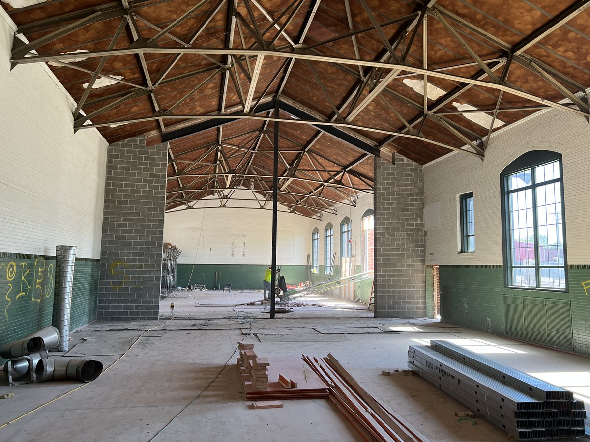 NormandySC1's tweet photo. Prop V Progress - Construction is in high gear for the renovations at @NormandySC1 High School! Work has moved to East & Central halls, with work also beginning on the new secured connector. #NormandyNext #VikingPride #PropVProgress #Construction https://t.co/laCUqJfeS9