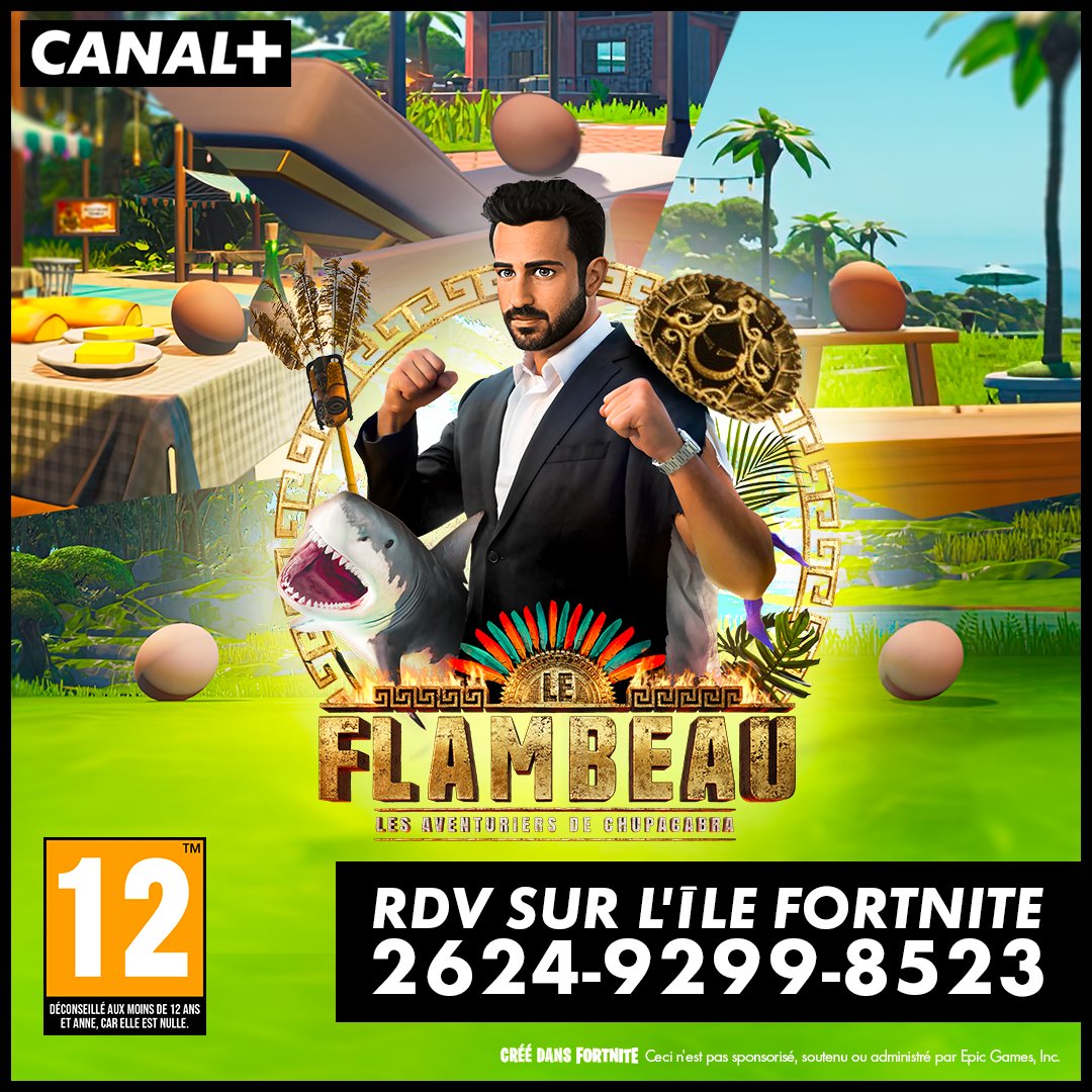 HavasPlay_FR's tweet photo. Retrouvez #LeFlambeau, Les Aventuriers de Chupacabra dans une map Fortnite ! 🎮
Partez à la recherche des #NoixDeCocode cachées sur l'île afin de gagner des codes @CanalplusSeries 📺 https://t.co/xTDGTWLMeK