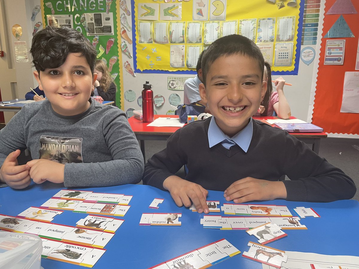 MissPClarke's tweet photo. These superstars have been working on their English sentence building with silly sentences! Not one full stop or capital letter was missed either, amazing work! @stmarysmaryhill https://t.co/LixX65Igue