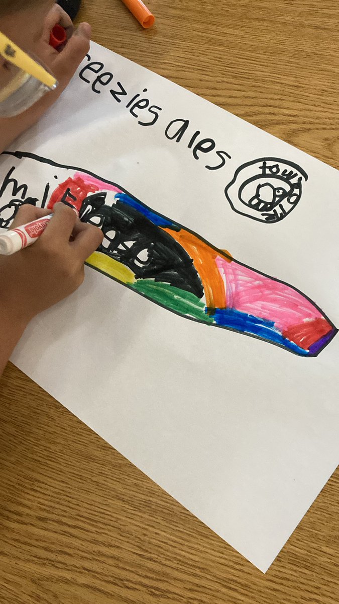 We are making posters to advertise our upcoming Freezie sales. Bring your toonies on Wednesday, Lions! <a href="/LeslieFrostPS/">Leslie Frost P.S.</a>