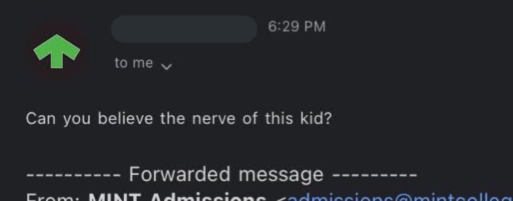mziegfield's tweet photo. Nearly a year since I was accidentally CC’d in this email by my previous school’s vice president, and I think I’ve finally gotten the courage to talk about how badly this affected my mental and just traumatized me in general. | 🧵 https://t.co/g02MlNb01Q