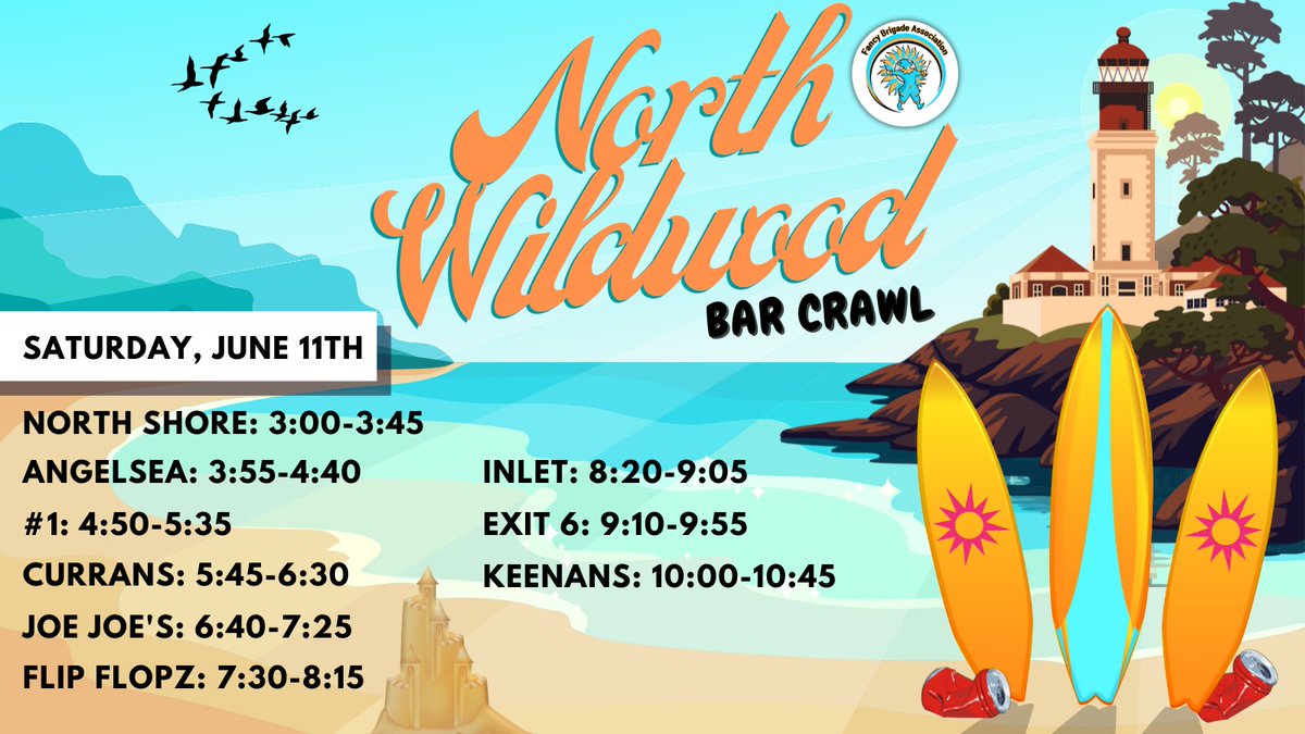 Come join us this Saturday in Wildwood, NJ for the Annual Fancy Brigade Association Bar Crawl! Support all of your neighborhood clubs! 
#12clubs1family
