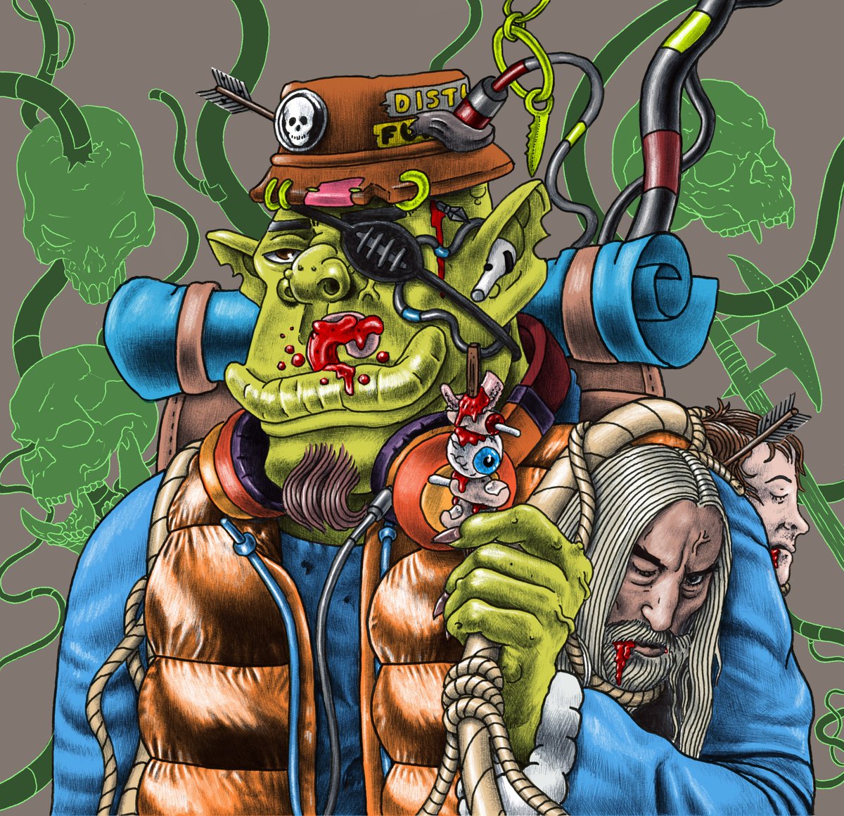 FutureDisturbed's tweet image. Upcoming Auction! 😈
A 55 hour hand drawn piece! 
It will be going into @TheOrcsNFT  collection as a 1/1 and comes with lots so special benefits! 🔥

Make sure to Like / RT if you like the art ❤️
#SOL #SolanaNFTs