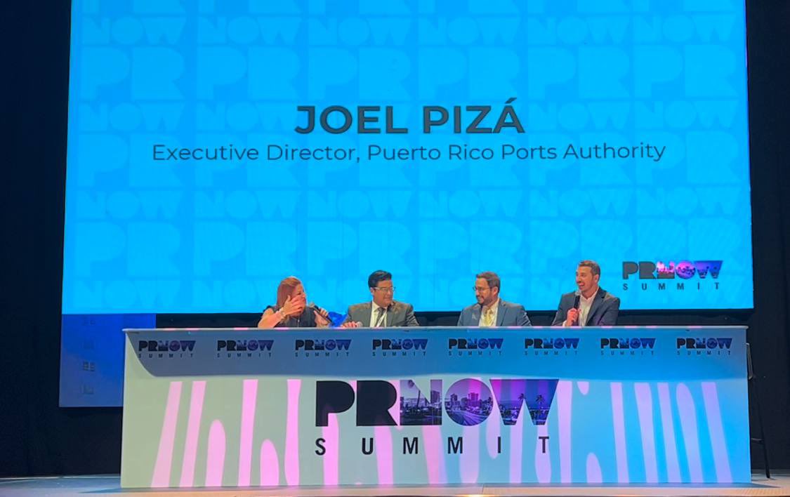 PuertosPR's tweet photo. Today, our Executive Director, @prdirpuertos, along with @prdiract and @ACUEDUCTOSPR , participated in PRNOW Summit's "Session on Infrastructure Progress", providing insightful information on the PRPA's capital projects. @GovPierluisi @fortalezapr @prsecgov @AAFAFPR @alianzaspr https://t.co/xVWsun0dfH