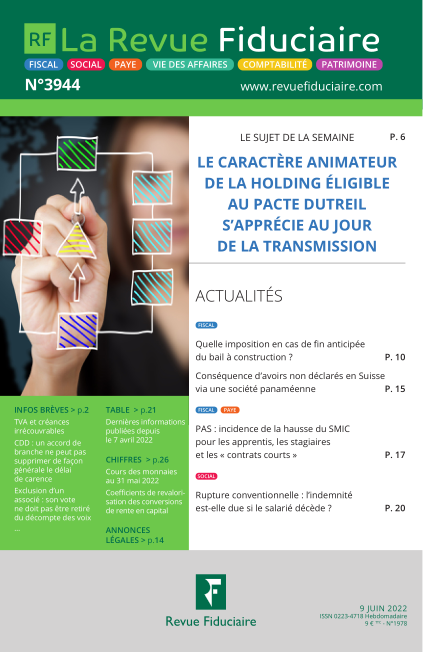 Le caractère #animateur de la #holding éligible au #pacteDutreil s'apprécie au jour de la transmission 
(=ajout à la loi d'une condition qu'elle ne comporte pas) 
➡️analyse <a href="/revuefiduciaire/">Revue Fiduciaire</a> <a href="/groupeRF/">Groupe Revue Fiduciaire</a> -Abonnés- revuefiduciaire.grouperf.com/article/3944/h…