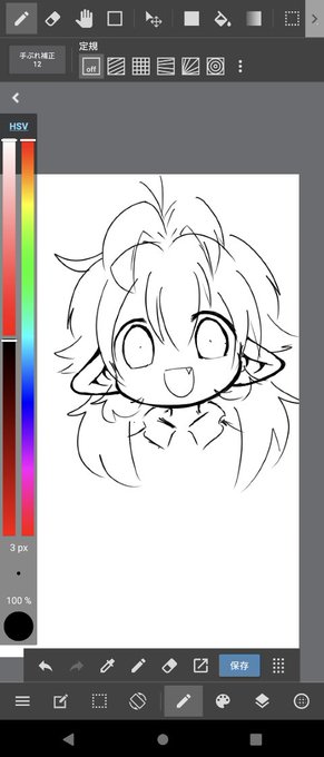 数カ月ぶりに絵を描こうとしてるけど2時間かかってコレ 