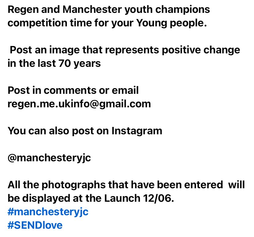 ChampionsParent's tweet photo. #SENDlove #manchesteryjc @MCRLocalOffer https://t.co/Xl98CnYVPT