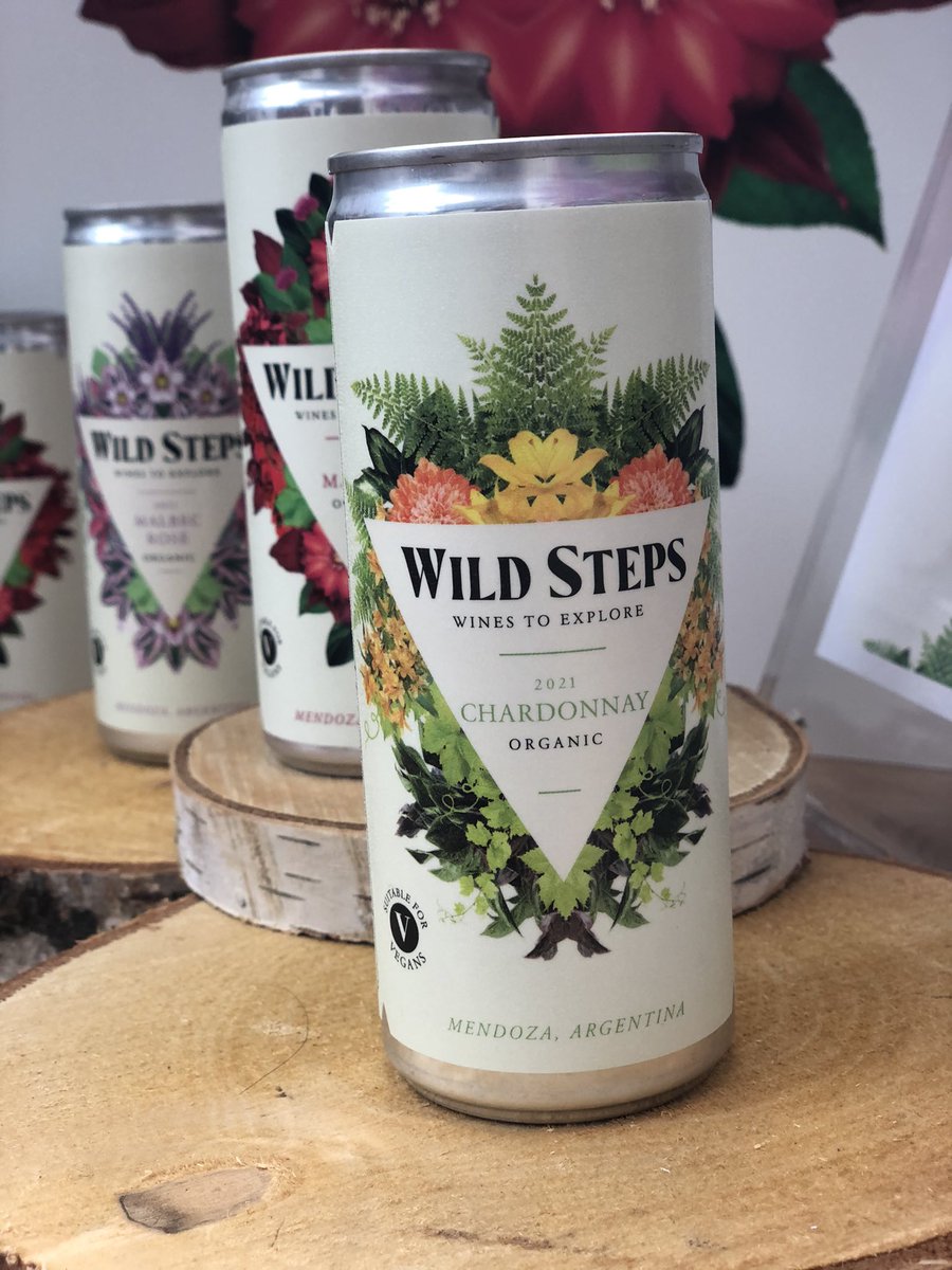 So proud to have helped @HatchMansfield with the creation of Wild Steps wine in can, launched today @londonwinefair with <a href="/studioPARR/">Studio Parr</a> on design. Looks fab!