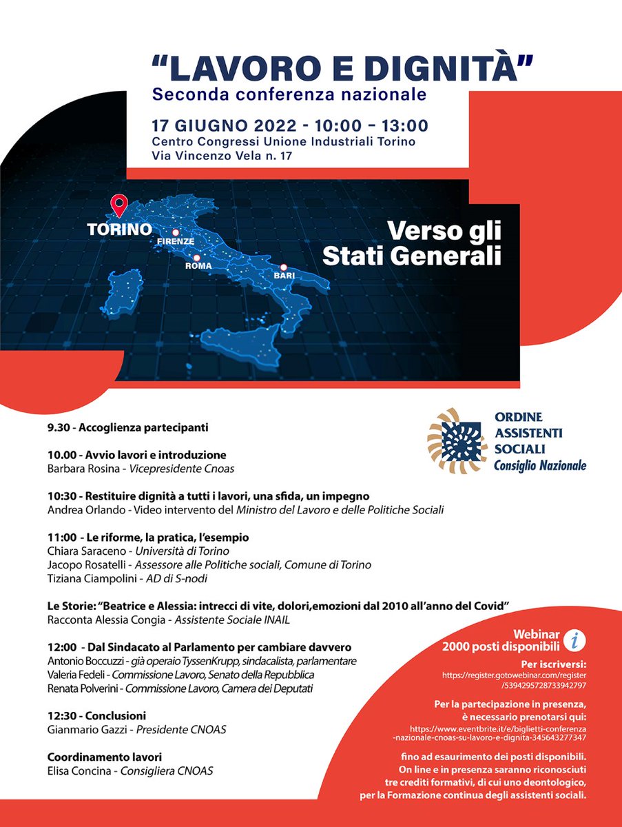 CnoasNazionale's tweet photo. Quando il #lavoro non rende liberi e un salario non dร dignitร . Seconda tappa sulla strada dei diritti
@AndreaOrlandosp #ChiaraSaraceno @JacopoRosatelli #SNodi @AntonioBoccuzzi @valeriafedeli @renatapolverini @gianmario_gazzi @Ba__Rose https://t.co/PCYhJt6Kia