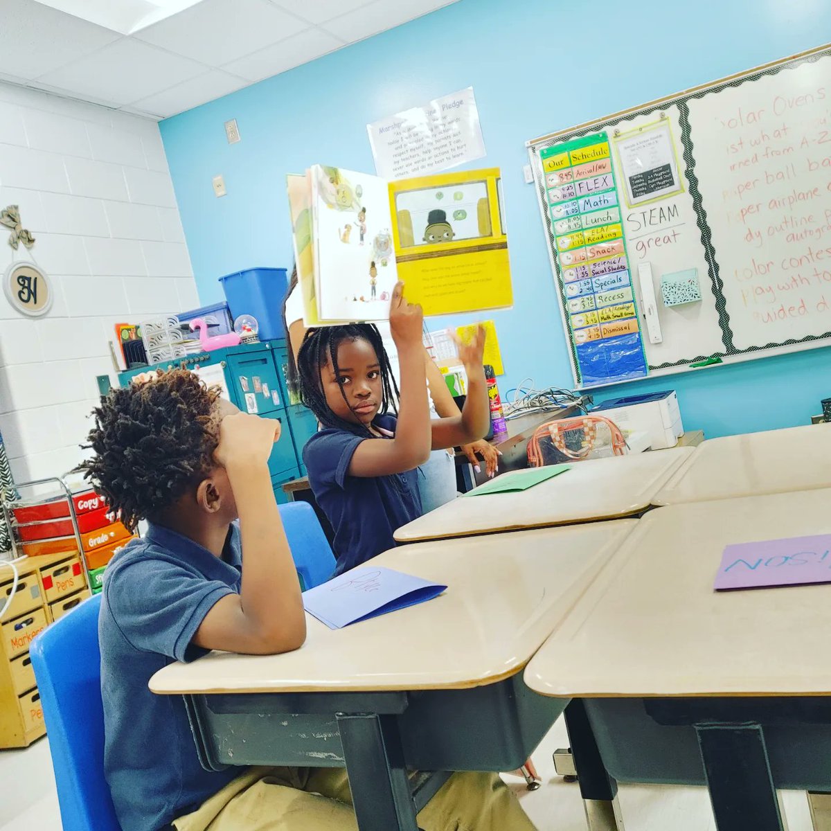 loopitupsav's tweet photo. Hooray! Our 2nd Grade Embrace Campers at Marshpoint are AMAZING readers! Today they read "The Girl with the Big Big Questions" by Brittney Winn Lee with Ms.Amanda! Can't wait to see the artwork inspired by this awesome book! #EmbraceLearning #LoopingLiteracyTogether @anglew5665 https://t.co/wsWGlFCI4S