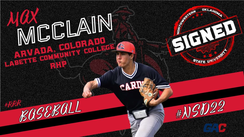 NWOSUAthletics's tweet photo. Join us in welcoming Max McClain to the Ranger family as a part of the Ranger Baseball team! #RRR #NSD22 https://t.co/irLa6CC0Sq