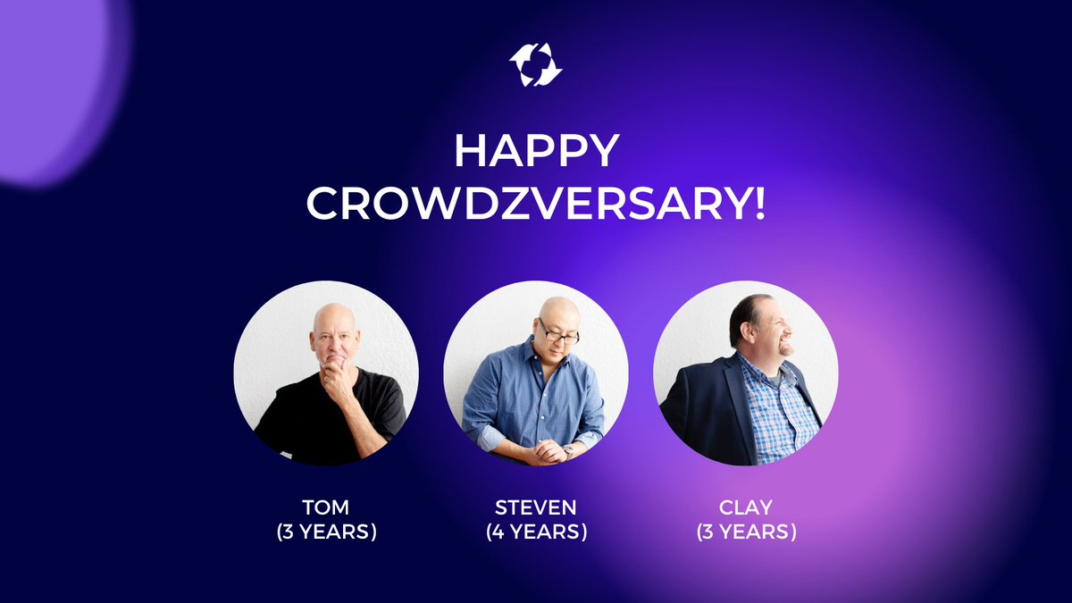 mycrowdz's tweet photo. Happy Crowdzversary to our team members: Tom, Steven, and Clay!
Thanks for everything you do to keep @Crowdz growing 🚀
Interested in joining our team? Check out our open positions at https://t.co/vrpW7DJPPh
#crowdz #fintech #employeeappreciation https://t.co/XD1v6lhCZM