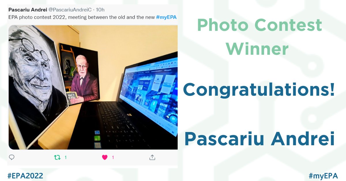 Euro_Psychiatry's tweet photo. Congratulations!

The big winner of our Photo Contest is @PascariuAndreiC ! A big thank you to everyone who submitted their pictures and was with us during the journey called EPA 2022! #EPA2022 #myEPA https://t.co/JFJ68lzV87
