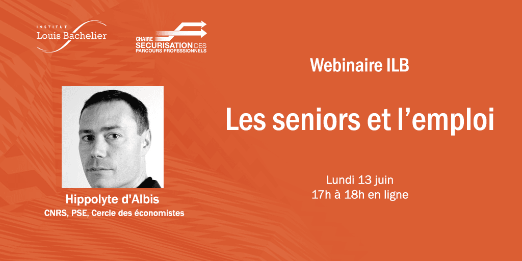 LouisBachelier's tweet photo. #ILBevent
Lundi 13 juin à 17h en ligne 📅
Webinaire ILB "Les seniors et l'emploi" avec l'intervention de l'auteur Hippolyte d’Albis (@hdalbis), directeur de recherche au @CNRS, professeur à @PSEinfo et président du @Cercle_eco.
Inscrivez vous sur ➡: https://t.co/IKEj1CcCeE https://t.co/jiDIEY3L7P