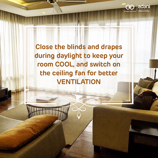 Adani_Elec_Mum's tweet photo. Are you staying cool this summer?☀️
Closing all your curtains will keep the sun at bay and your room cooler for the day with less energy consumed! Let’s be more #PowerConscious!
#Mumbaikars #SwitchToGreen #AdaniElectricity #AEML #SummerAlert #Alert #Summer #Heatwave #Heat https://t.co/oJy3Es3OFJ