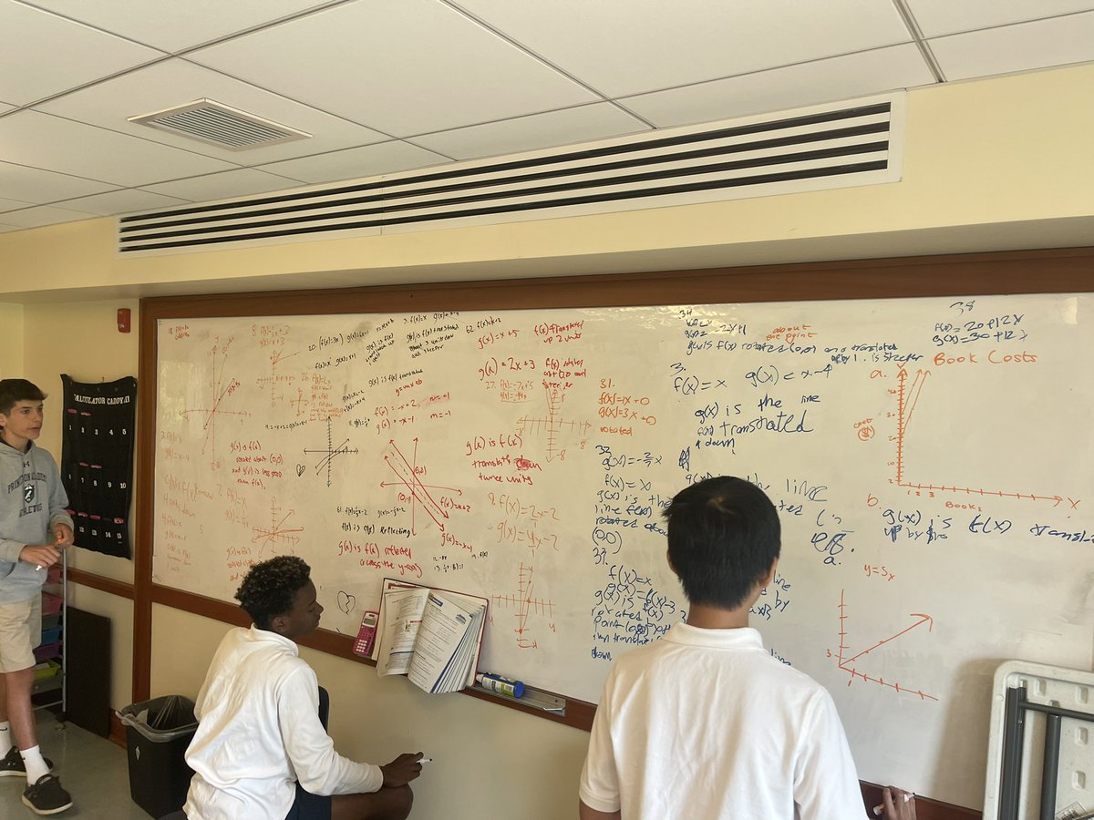 taylo_kenyo's tweet image. Last #AlgebraI class of the year for these wonderful students at @PrincetonAcadSH: we filled a whole whiteboard with some of the material we’ve mastered around #LinearFunctions this spring! I will miss working with this group of students in the Math classroom! #PASHProud #HeCanBe